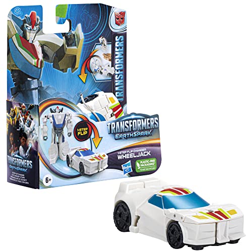 Transformers Spielzeug EarthSpark 1-Step Flip Changer Wheeljack, Action-Figur (10 cm), Roboterspielzeug für Kinder ab 6 von Transformers