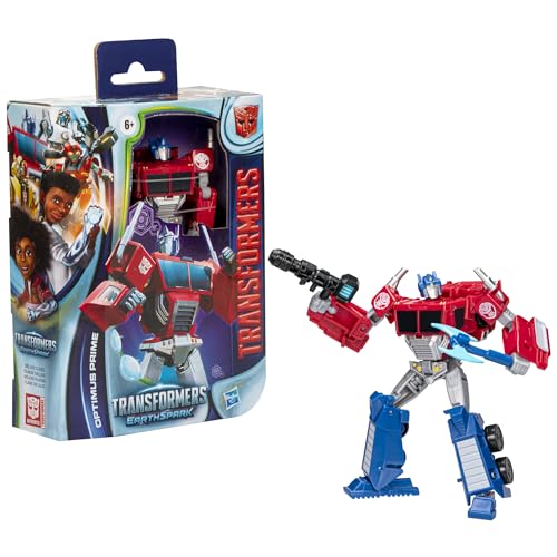 Transformers Spielzeug EarthSpark Deluxe-Klasse Optimus Prime Action-Figur (12,5 cm), Roboterspielzeug für Kinder ab 6 von Transformers