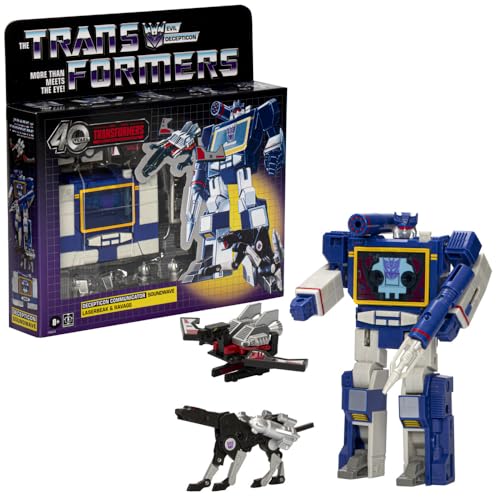 Transformers Spielzeug Retro 40. Jubiläum Soundwave, Laserbeak & Ravage Action-Figuren, Schwarz, Lila, Grau, Rot, Gelb von Hasbro