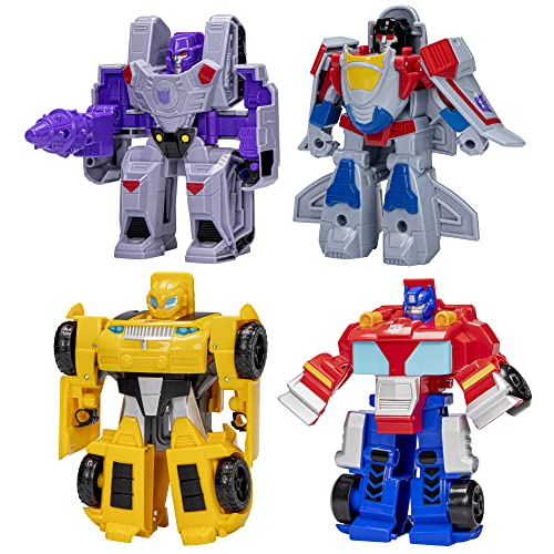 Transformers Toys Heroes vs Villains 4er Set Autobot und Decepticon 11,4 cm Vorschulroboter für Kinder ab 3 Jahren von Transformers