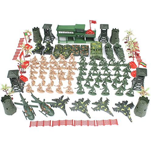 Travelfreely 122 StüCke/SäTze Kinderspielzeug Soldat Spielzeugfahrzeuge Set,Soldaten Actionfiguren Sand Tischmodell,Mini Soldatenfiguren Spielzeug von Travelfreely