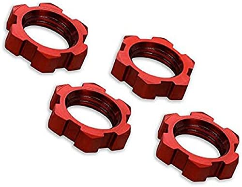 Traxxas 7758r Keilprofil, Wellenschliff, red-Anodized 17 mm Radmuttern (Set von 4) von TRAXXAS