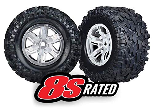 Traxxas 7772R X-Maxx Satin Chrome Wheels and Tires Zubehör/Werkzeuge, Silber, M von TRAXXAS