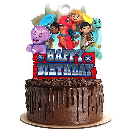 Treasures Gifted Dino Ranch Cake Topper – Dino Ranch Kuchendekorationen – Dino Ranch Dessert Topper – Dino Ranch Geburtstagsdekorationen – Dino Ranch Geburtstagspartyzubehör von Treasures Gifted