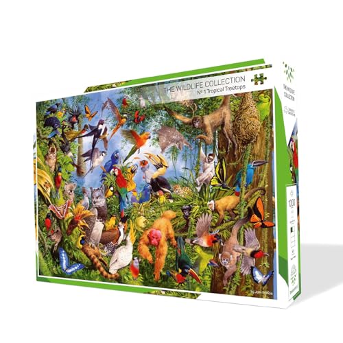 Treecer TRE-WC01 The Wildlife Coll Tropical Treetops 1000 pcs Puzzle, Multicolor von Treecer