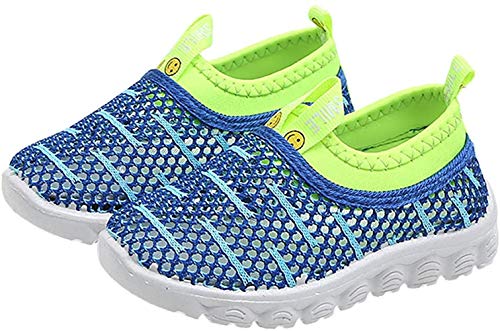 Treer Jungen und Mädchen Stoff Sneaker Soft Sohle Sandalen, Komfortable und leichte Kinderschuhe für Outdoor, Wandern und Freizeit - wasserabweisend und atmungsaktiv (26,Blau) von Treer