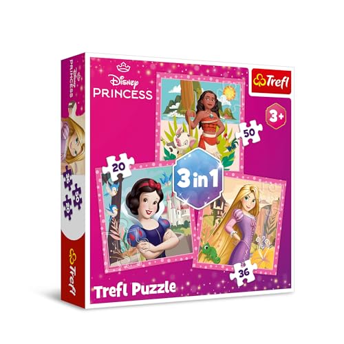 Trefl - Disney, schöne Blumen - Puzzle 3in1, 3 Motive, 20 bis 50 Teile - Unterschiedlicher Schwierigkeitsgrad, Unterhaltung von Trefl