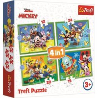 4 in 1 Puzzle 12,15, 20, 24 Teile Mickey Mouse und Freunde von Trefl