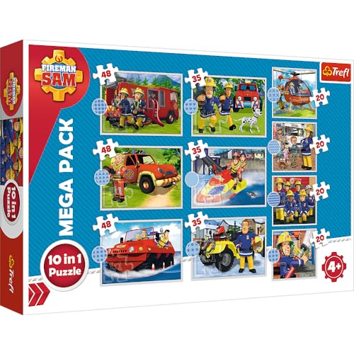 Feuerwehrmann Sam, 10 in 1 Puzzle (Kinderpuzzle) von Trefl