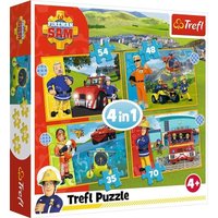 Feuerwehrmann Sam zur Rettung, 4 in 1 Puzzle (Kinderpuzzle) von Trefl S.A.