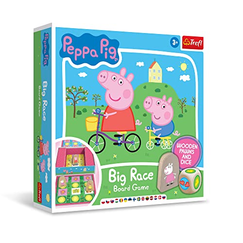 Trefl Peppa Pig Great Race Brettspiel für 2-3 Spieler ab 3 Jahren von Trefl