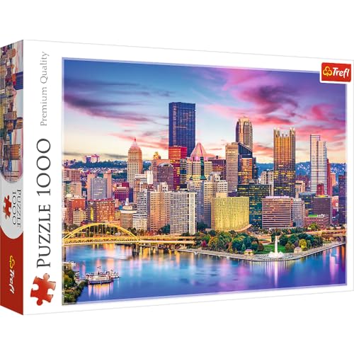 Trefl 10723 1000 Elemente-Stadtbild, Wolkenkratzer, DIY, kreative Unterhaltung, Spaß, Klassische Puzzles für Erwachsene und Kinder ab 12, Pittsburgh, Pennsylvania, USA von Trefl