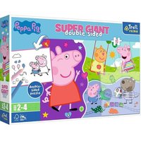 Primo GIANT Puzzle 15 Teile + Malvorlage Peppa Pig von Trefl