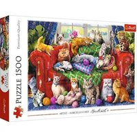 Puzzle 1500 - Katzen auf dem Sofa von Trefl