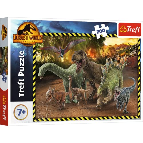 Trefl 13287 200 Elemente, Buntes Puzzle, kreative Unterhaltung, Spaß für Kinder ab 6 Jahren, Dinosaurier aus Jurassic Park von Trefl