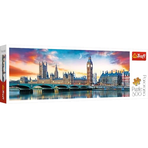 Trefl 916 29507 Ben Abbey, London EA 500 Teile, Panorama, Premium Quality, für Erwachsene und Kinder ab 10 Jahren 500pcs Big Ben & Palace of Westminster, Coloured von Trefl
