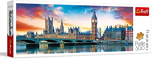 Trefl 916 29507 Ben Abbey, London EA 500 Teile, Panorama, Premium Quality, für Erwachsene und Kinder ab 10 Jahren 500pcs Big Ben & Palace of Westminster, Coloured, Farbig von Trefl