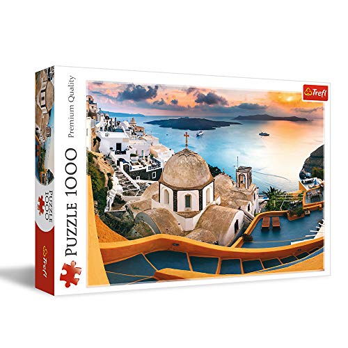 Trefl 10445 Santorin 1000 Teile, Premium Quality, für Erwachsene und Kinder ab 12 Jahren Puzzle Märchenhaftes Santorini, Farbig von Trefl