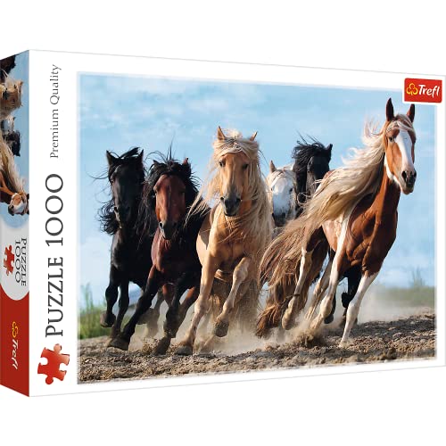 Trefl 916 10446 Die gallopierenden Pferde EA 1000 Teile, Premium Quality, für Erwachsene und Kinder ab 12 Jahren 1000pcs Horses, Coloured, Farbig von Trefl