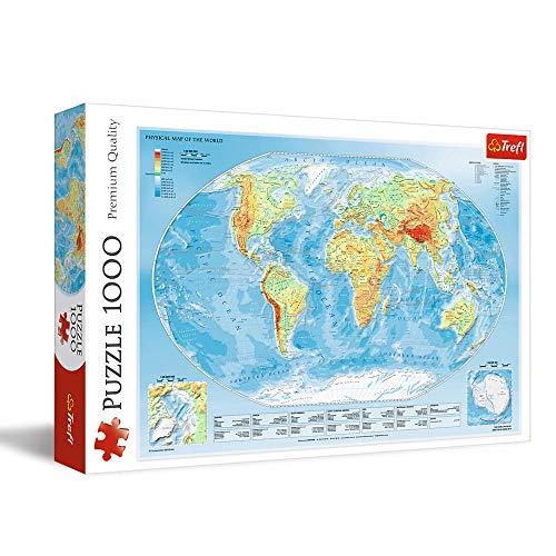 Trefl 10463 Puzzle, Weltkarte, 1000 Teile, Premium Quality, für Kinder ab 12 Jahren, Farbig von Trefl