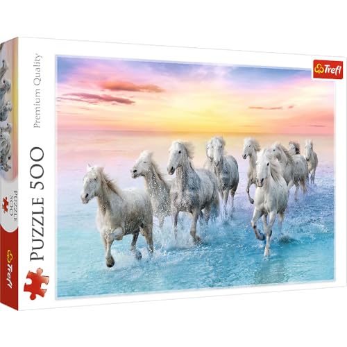 Trefl 916 37289 Weiße Pferde im Galopp EA 500 Teile, Premium Quality, für Erwachsene und Kinder ab 10 Jahren 500pcs Galloping Horses, Coloured von Trefl