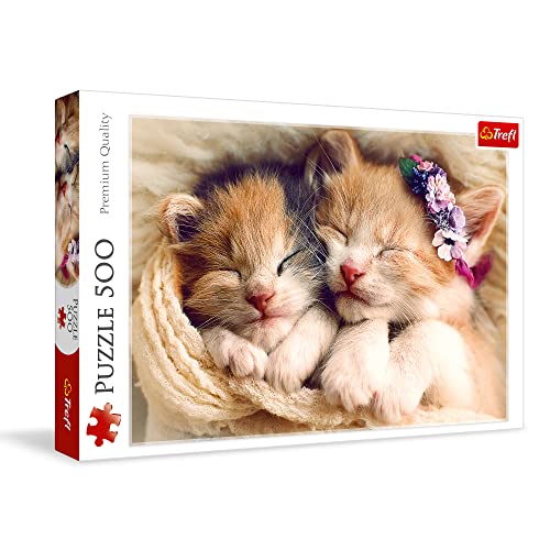 Trefl 916 37271 Schlafende Katzen EA 500 Teile, Premium Quality, für Erwachsene und Kinder ab 10 Jahren 500pcs Sleeping Kittens, Multicolor, Farbig von Trefl