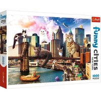 TREFL 10595 Puzzle 1000 - Funny Cities / Katzen in New York von Trefl