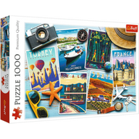 TREFL 10714 Puzzle 1000 - Urlaubs Postkarten von Trefl