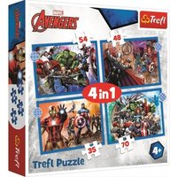 TREFL 34386 4 in 1 Puzzle 35, 48, 54, 70 Teile - Avengers von Trefl