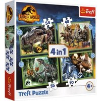 TREFL 34607 4 in 1 Puzzle 35, 48, 54, 70 Teile - Jurassic World von Trefl