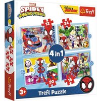 TREFL 34611 4 in 1 Puzzle 12,15, 20, 24 Teile - Marvel Spidey von Trefl