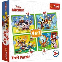 TREFL 34616 4 in 1 Puzzle 12,15, 20, 24 Teile - Mickey Mouse und Freunde von Trefl