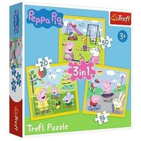 TREFL 34849 3-in-1-Puzzle - Peppa Pig von Trefl