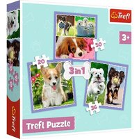 TREFL 34854 3 in 1 Puzzle 20, 36, 50 Teile - Hunde von Trefl