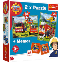 TREFL 90791 2-in-1-Puzzle+Memo Feuerwehrmann Sam von Trefl