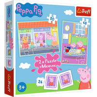 TREFL 90814 2-in-1-Puzzle+Memo Peppa Pig von Trefl