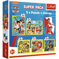 TREFL 93212 Paw Patrol 5-in1-Puzzles und 2 Memos von Trefl