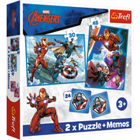 TREFL 93331 2-in-1 Puzzle 30 und 48 Teile + Memo - Avengers von Trefl