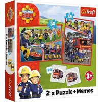 TREFL 93334 2 x Puzzle & Memory Feuerwehrmann Sam von Trefl