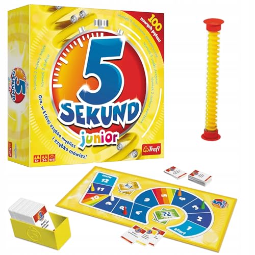 Trefl, 5 Sekund Junior, Vereinsspiel, Familienbuch, Dynamisches Spiel, Überraschende Anfragenkarten, Zeitmesser, Verkleidungsspiel, Familien und Gäste, Für Kinder ab 6 J von Trefl