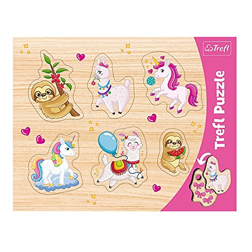 Trefl, Konturenpuzzle mit Unterlage, Lift-Out Puzzle, Einhörner, Lamas, Faultiere, für Kinder ab 2 Jahren Trefl, Konturenpuzzle mit Unterlage, Lift-Out Puzzle, Einhörner, Lamas, Faultiere, für Kinder ab 2 Jahren von Trefl
