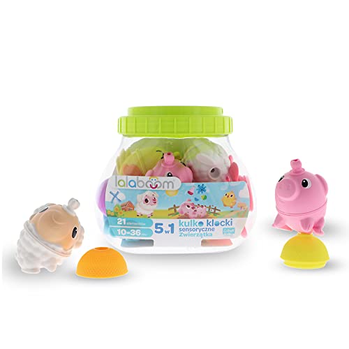 Trefl, Lalaboom - Kugel Sensorische Belag, Tiere - 21er Set, 5in1 Spielzeug, Kleinkind Steine, Motorische Entwicklung, Sicheres Lernspielzeug für Kinder ab 10 Monaten Trefl, Lalaboom - Kugel Sensorische Belag, Tiere - 21er Set, 5in1 Spielzeug, Kleinkind Steine, Motorische Entwicklung, Sicheres Lernspielzeug für Kinder ab 10 Monaten von Trefl