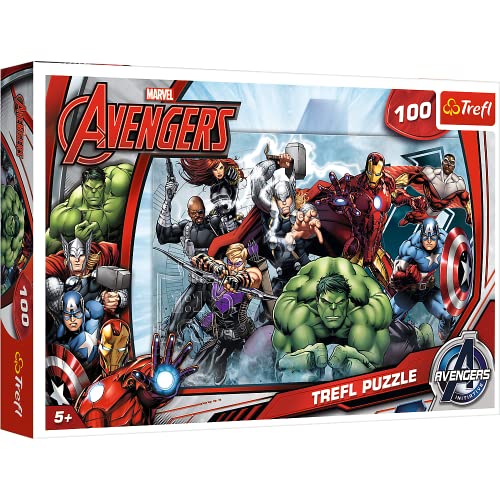 Trefl, Puzzle, Attacke, Marvel Avengers, 100 Teile, für Kinder ab 5 Jahren von Trefl