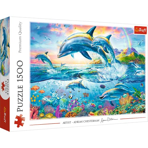 Trefl, Puzzle, Delfinfamilie, 1500 Teile, Premium Quality, für Erwachsene und Kinder ab 12 Jahren von Trefl