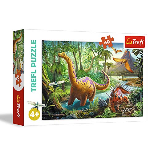 Trefl, Puzzle, Der Weg der Dinosaurier, 60 Teile, für Kinder ab 4 Jahren, Farbig von Trefl