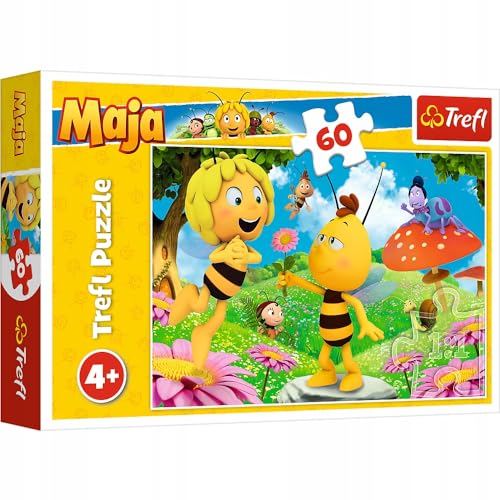 Trefl, Puzzle, Eine Blume für Maja, Maya the Bee, 60 Teile, für Kinder ab 4 Jahren von Trefl