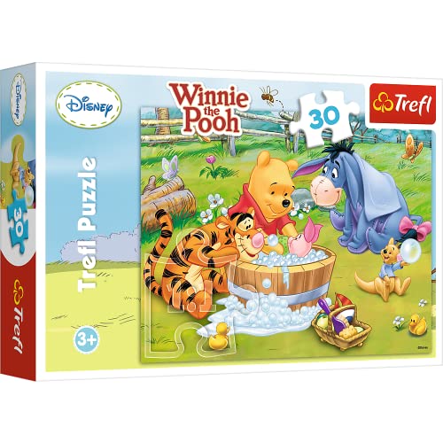Trefl, Puzzle, Ferkel baden, Disney Winnie the Pooh, 30 Teile, für Kinder ab 3 Jahren von Trefl