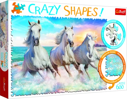 Trefl, Puzzle, Galopp in den Wellen, 600 Teile, Crazy Shapes, Premium Quality, für Erwachsene und Kinder ab 10 Jahren von Trefl