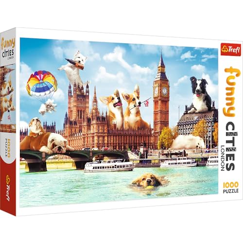 Trefl, Puzzle, Hunde in London, 1000 Teile, Funny Cities, Premium Quality, für Erwachsene und Kinder ab 12 Jahren, Farbig von Trefl