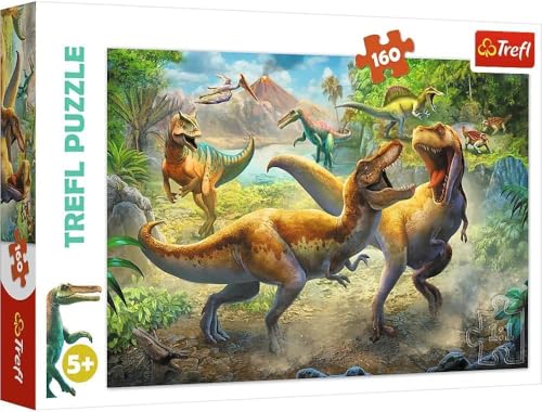 Trefl, Puzzle, Kampf gegen Tyrannosaurier, 160 Teile, für Kinder ab 5 Jahren von Trefl